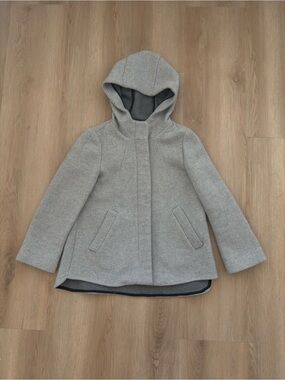 Zara Women’s Hooded Wool-Blend Jacket - Light Gray